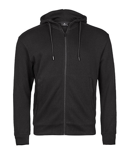 Tee Jays - Ribbed Interlock Hooded Full Zip - Black