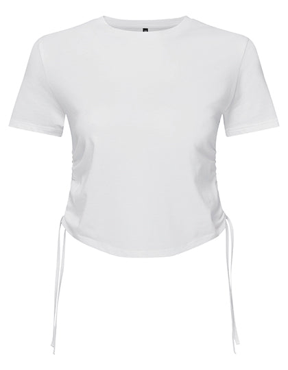 TriDri® - Ruched Dames Crop Top - White