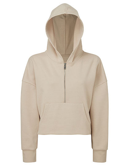 TriDri - Dames Hoodie met halve Rits - Nude