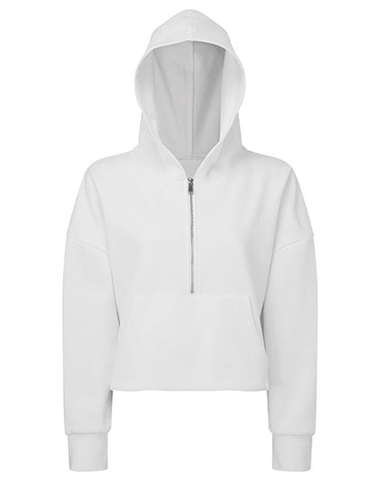 TriDri - Dames Hoodie met halve Rits - White