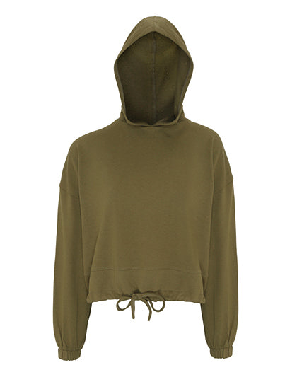 TriDri - Cropped Oversized Dames Hoodie - Olive