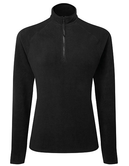 TriDri - Active Fitted Fleece Longesleeve 1/2 Rits Dames T-Shirt - Black