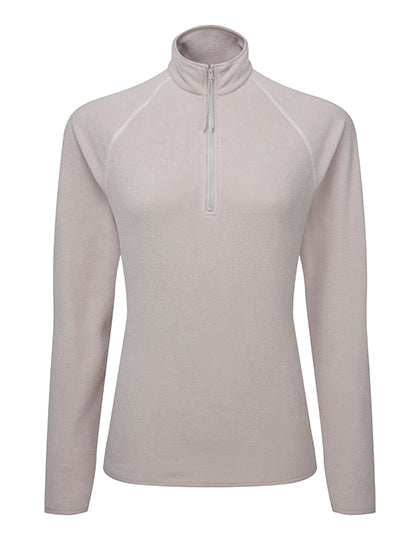 TriDri - Active Fitted Fleece Longesleeve 1/2 Rits Dames T-Shirt - Stone