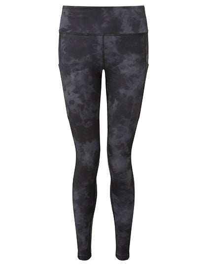 TriDri - Perform Recycled Dames Legging - Black/Grey Acid Wash