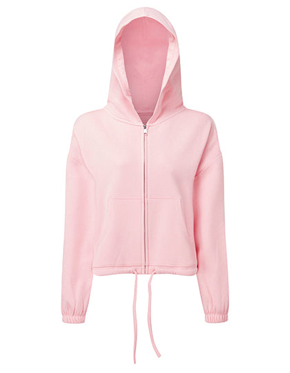 TriDri - Drawstring Dames Hoodie met Rits Recycled - Light Pink