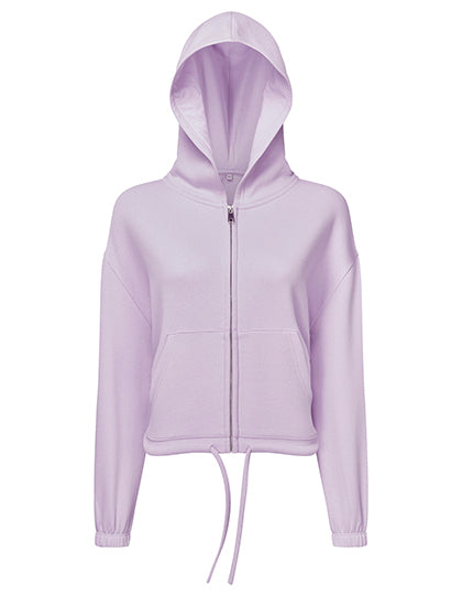 TriDri - Drawstring Dames Hoodie met Rits Recycled - Lilac