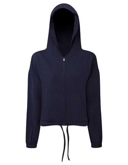 TriDri - Drawstring Dames Hoodie met Rits Recycled - Navy
