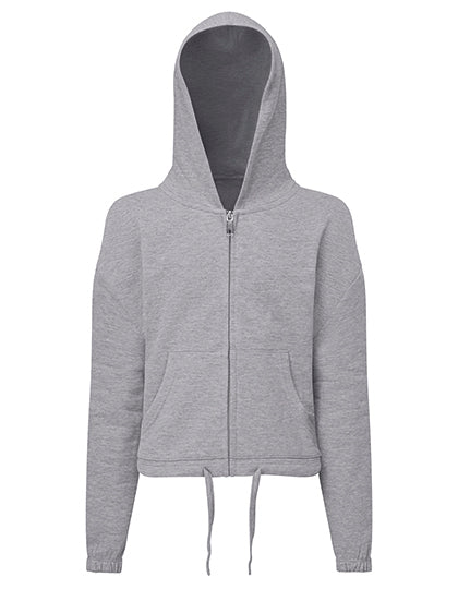 Tri-Dri - Cropped Overzised Kinder Hoodie met Rits Recycled - Heather Grey