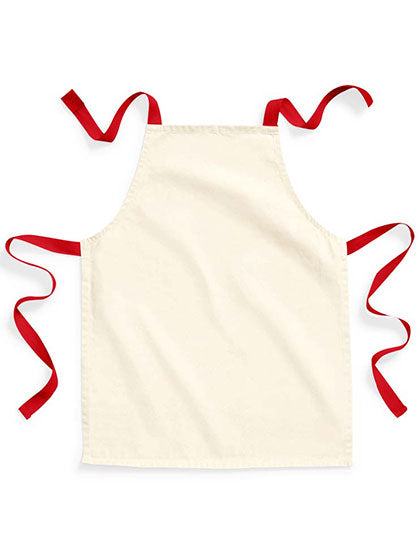 Westford Mill - Fairtrade Cotton Junior Craft Apron - Natural / Classic Red