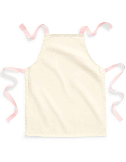 Westford Mill - Fairtrade Cotton Junior Craft Apron - Natural / Pastel Pink