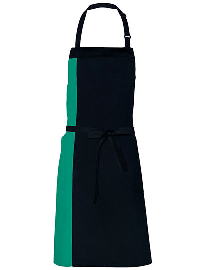 Link Kitchen Wear - Duo Apron - Black / Emerald (ca. Pantone 341)