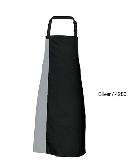 Link Kitchen Wear - Duo Apron - Black / Pale Grey (Silver) (ca. Pantone 428)