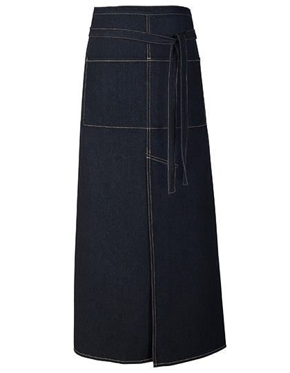 Link Kitchen Wear - Jeans Bistro Apron With Split - Black