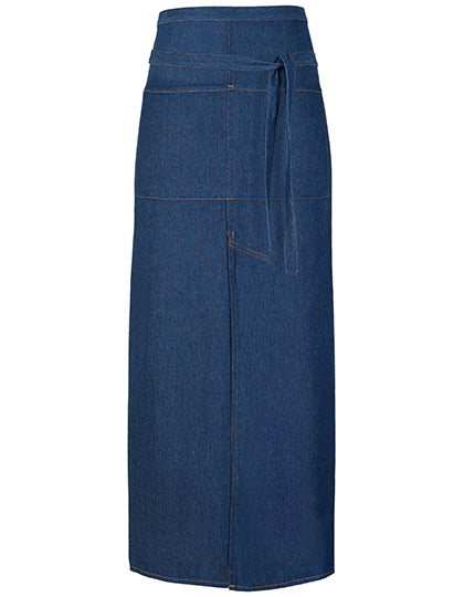 Link Kitchen Wear - Jeans Bistro Apron With Split - Denim Blue