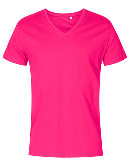 X.O by Promodoro - Men´s V-Neck T-Shirt - Bright Rose