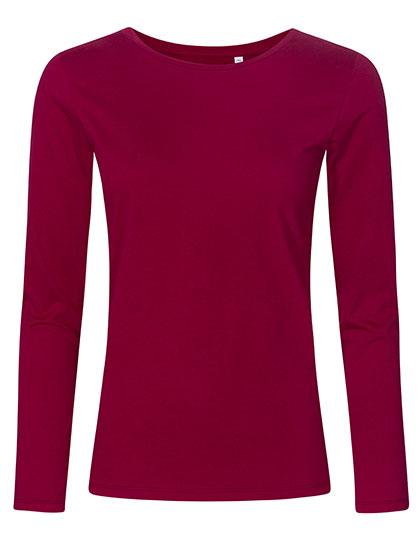 X.O by Promodoro - Women´s Roundneck T-Shirt Long Sleeve - Berry