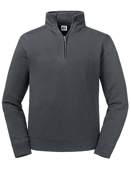 Russell - Authentic 1/4 Zipped Sweater - Convoy Grey (Effen)
