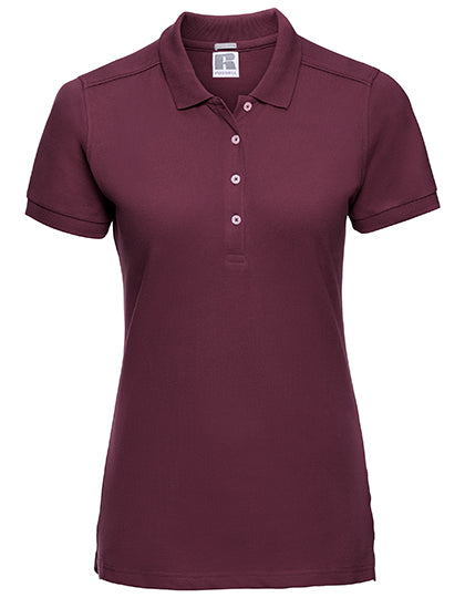 Russell - Fitted Dames Stretch Polo - Burgundy