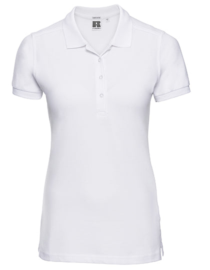 Russell - Fitted Dames Stretch Polo - White