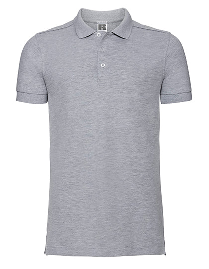 Russell - Fitted Stretch Polo - Light Oxford (Heathe