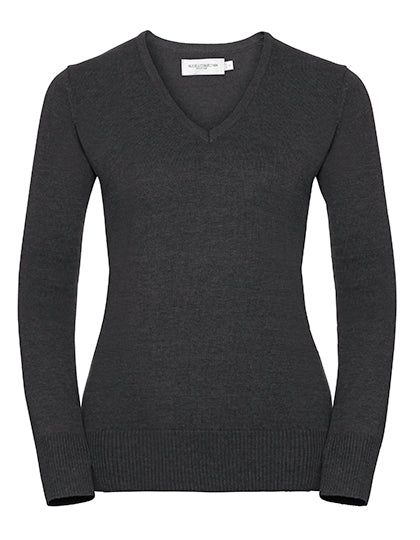 Russell Collection - Knitted Dames Pullover Sweater - Charcoal Marl