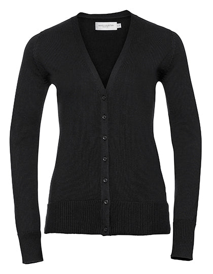 Russell Collection - V-Hals Dames Knitted Cardigan - Black