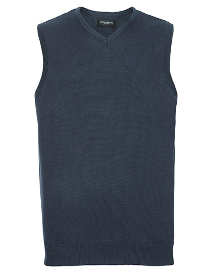 Russell Collection - V-Hals Knitted Pullover zonder Mouwen - French Navy