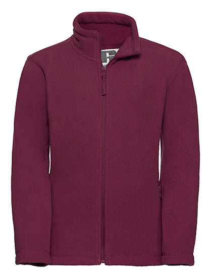 Russell - Kids Full Zip Outdoor Fleece - Burgundy