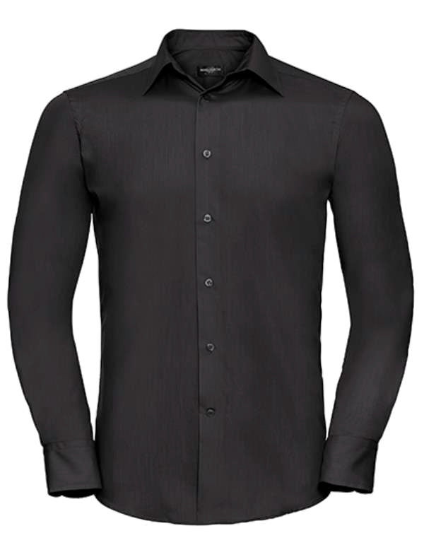 Russell - Overhemd Men´s L/S Poly-Cotton Easy Care Tailored - Black