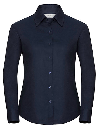 Russell Collection - Ladies' Long Sleeve Tailored Oxford Shirt - Bright Navy