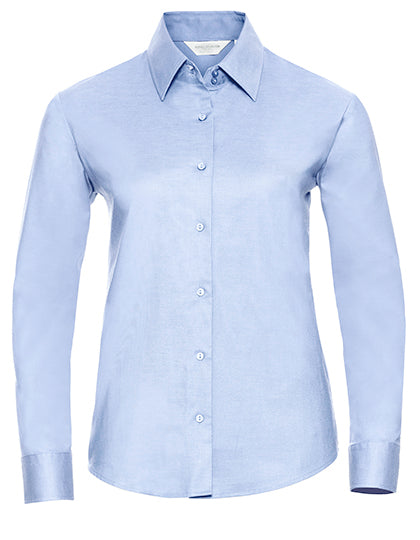 Russell Collection - Ladies' Long Sleeve Tailored Oxford Shirt - Oxford Blue