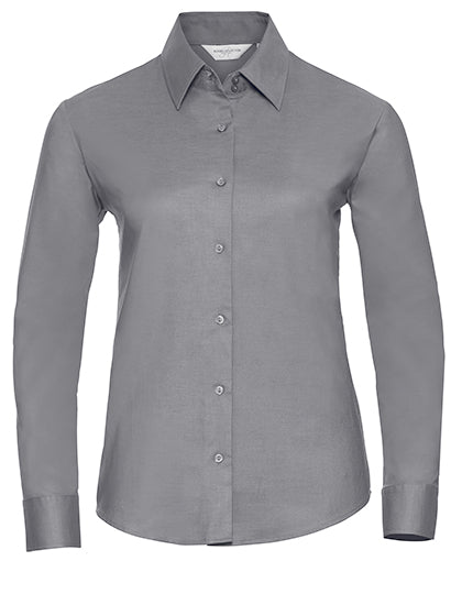 Russell Collection - Ladies' Long Sleeve Tailored Oxford Shirt - Silver