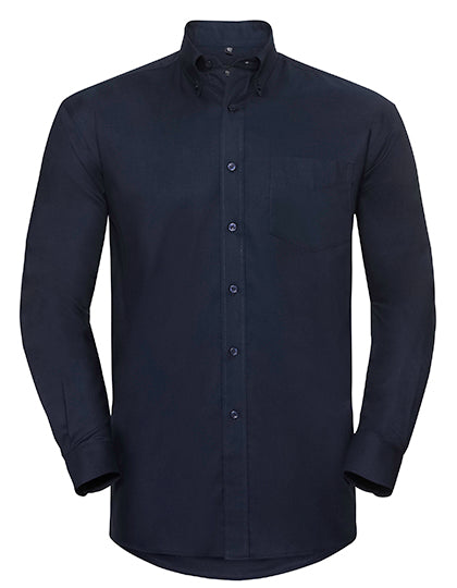 Russell Collection - Men's Long Sleeve Classic Oxford Shirt - Bright Navy