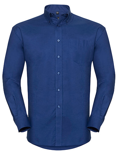 Russell Collection - Men's Long Sleeve Classic Oxford Shirt - Bright Royal