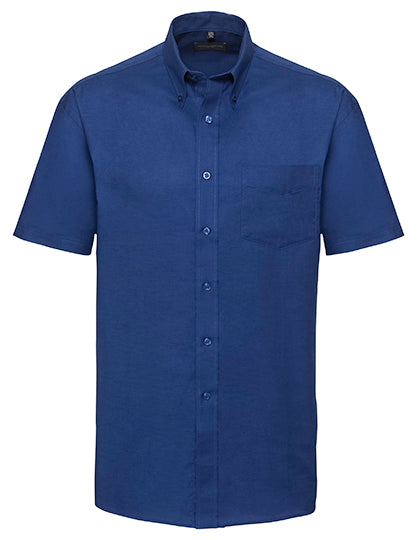Russell Collection - Men's Short Sleeve Classic Oxford Shirt - Bright Royal