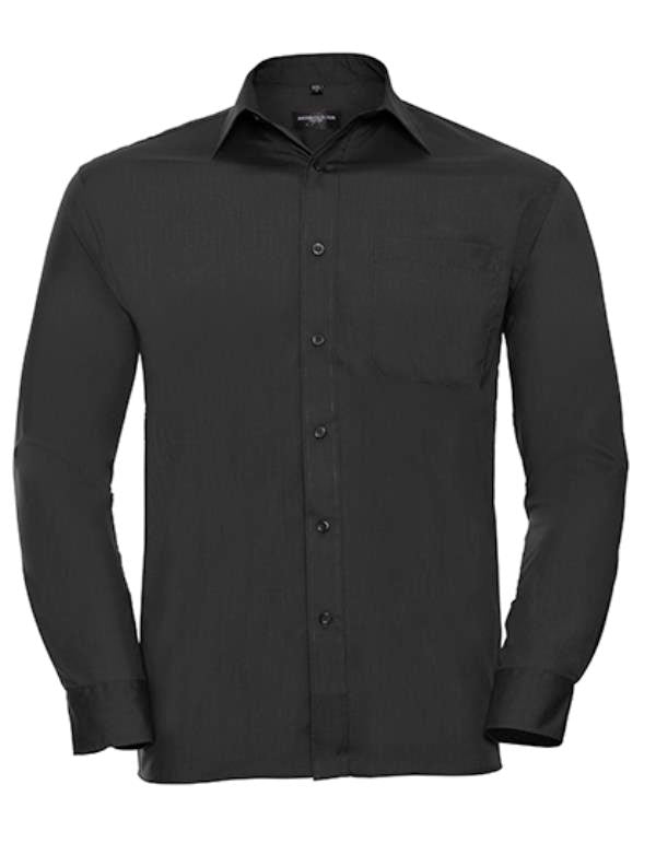 Russell - Overhemd Men´s L/S Poly-Cotton Easy Care Classic - Black