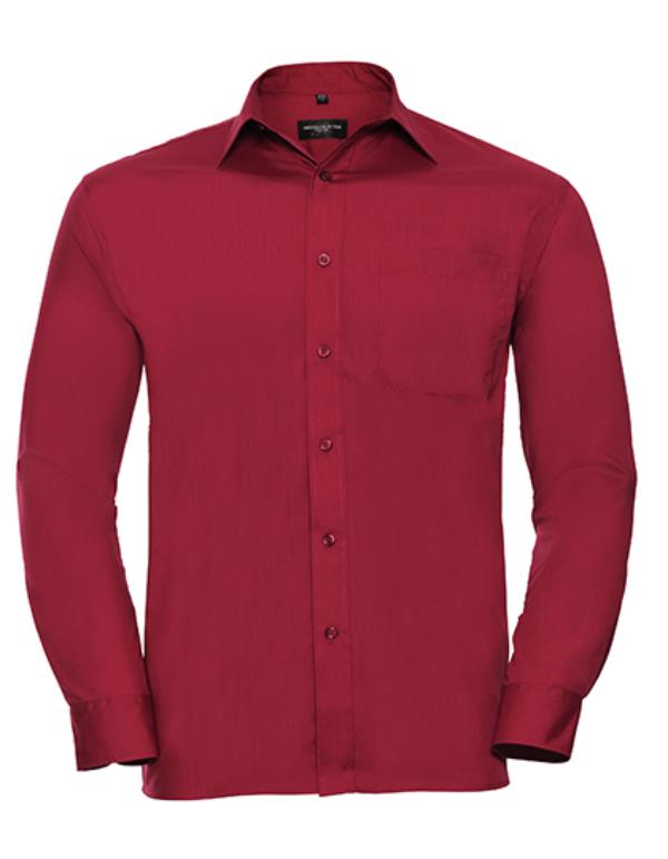 Russell - Overhemd Men´s L/S Poly-Cotton Easy Care Classic - Classic Red