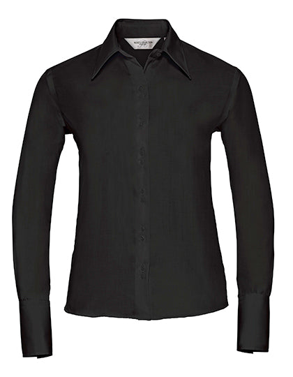 Russell Collection - Ladies' Long Sleeve Tailored Ultimate Non-Iron Shirt - Black