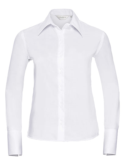 Russell Collection - Ladies' Long Sleeve Tailored Ultimate Non-Iron Shirt - White