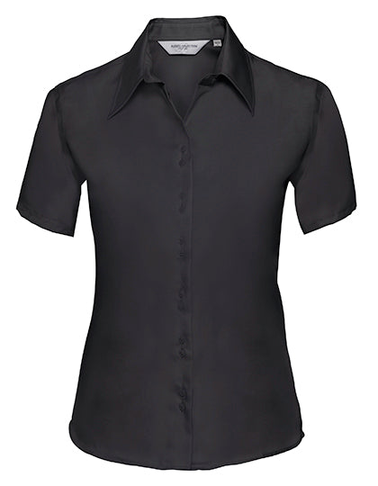 Russell Collection - Ladies' Short Sleeve Tailored Ultimate Non-Iron Shirt - Black