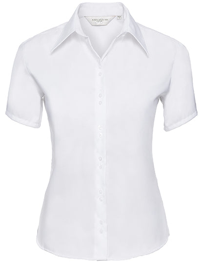 Russell Collection - Ladies' Short Sleeve Tailored Ultimate Non-Iron Shirt - White