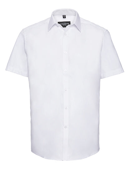 Russell Collection - Ladies' Long Sleeve Tailored Herringbone Shirt - White