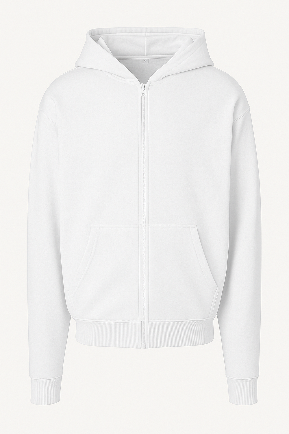Build Your Brand - Ultra Heavy Hoodie met Rits - White
