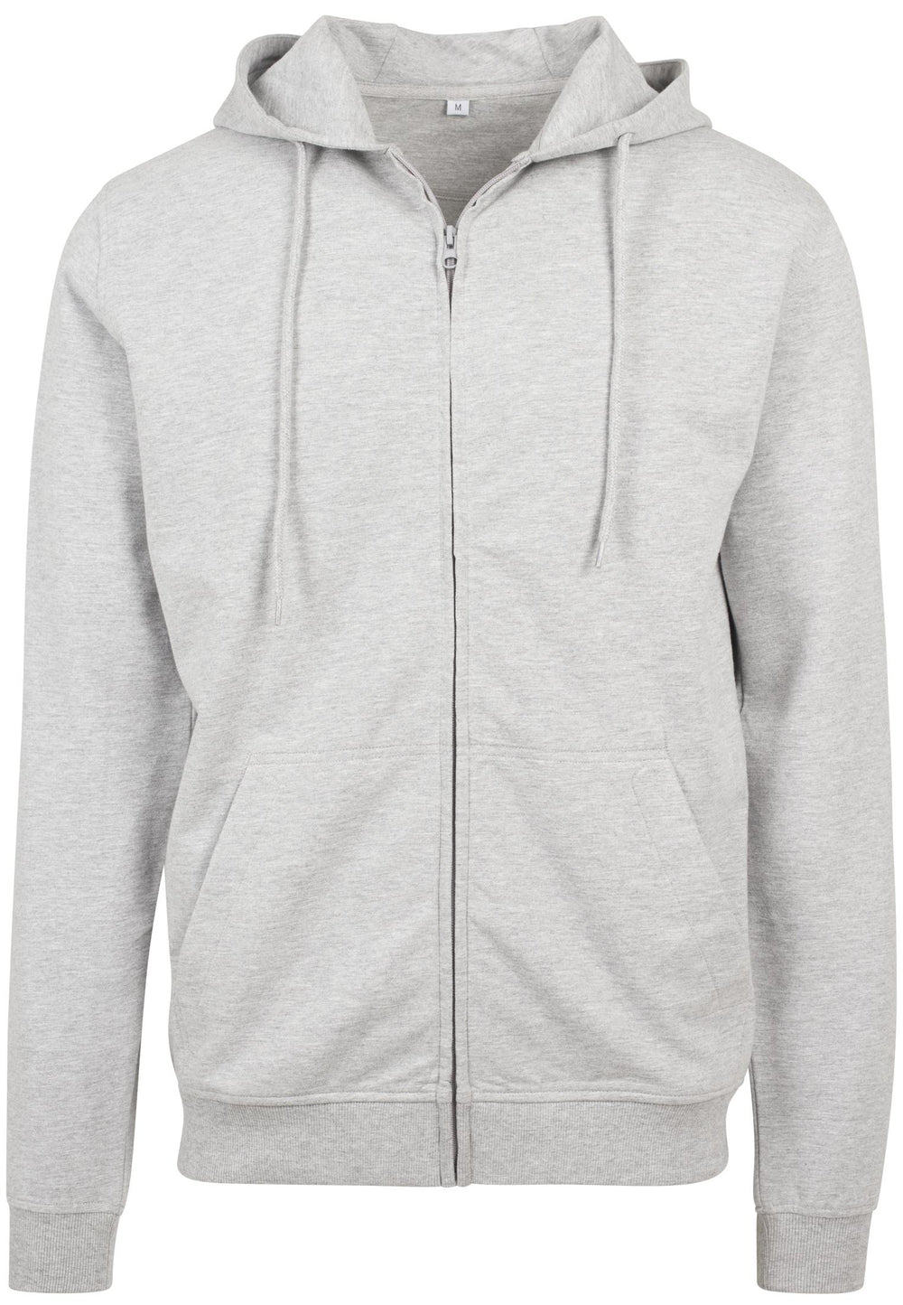 Build Your Brand - Terry Hoodie met Rits - Heather Grey