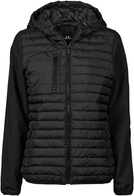 Tee Jays - Dames Hooded Crossover Jacket - Black/Black