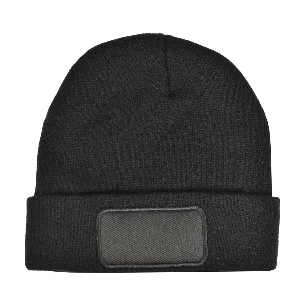 L-Merch - Beanie met Label - Black