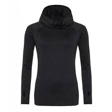 Just Cool - Cool Cowl Neck Dames Hoodie - Jet Black