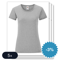 5 stuks Fruit Of The Loom - iconic Dames T-Shirt