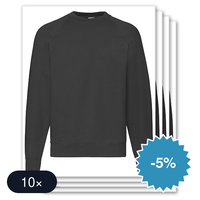 10 stuks Fruit of the Loom - Classic Raglan Sweater