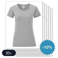 50 stuks Fruit Of The Loom - iconic Dames T-Shirt
